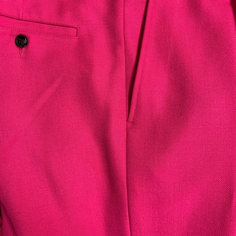 AMI by ALEXANDRE MATTIUSSI Size 36 Fuchsia Pink Black Wool Peak Lapel Suit - Picture 15 of 15